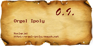 Orgel Ipoly névjegykártya
